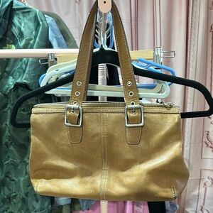 Coach Tan Leather Shoulder Bag